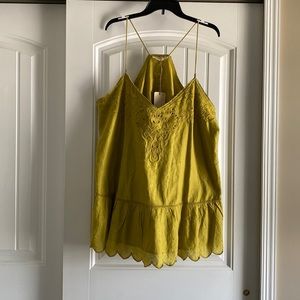 NWT Let Me Be by Anthropologie Lime Dress